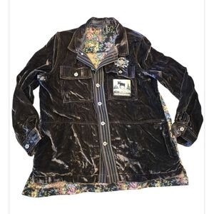 The Aratta Silent Journey Crazy Hearts Velvet Shirt Jacket Shacket Size Small